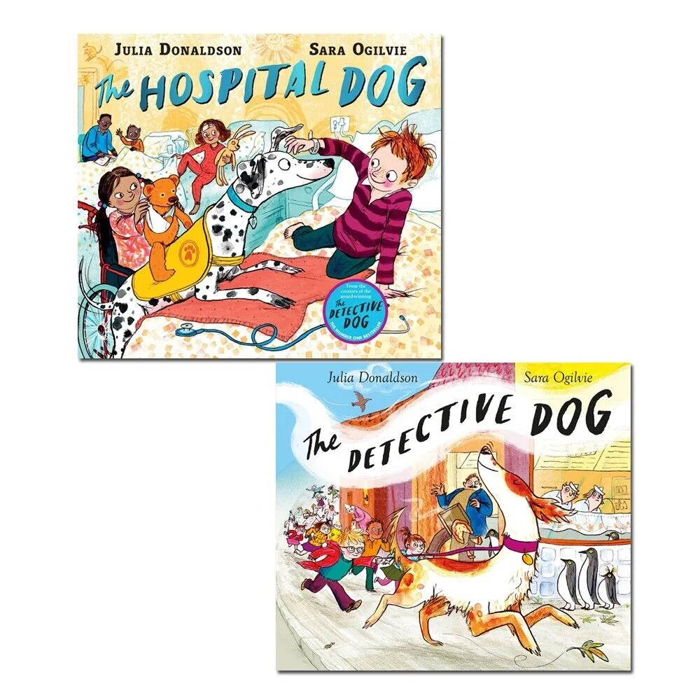 Julia Donaldson 2 Books Collection Set (The Hospital Dog, The Detective Dog)