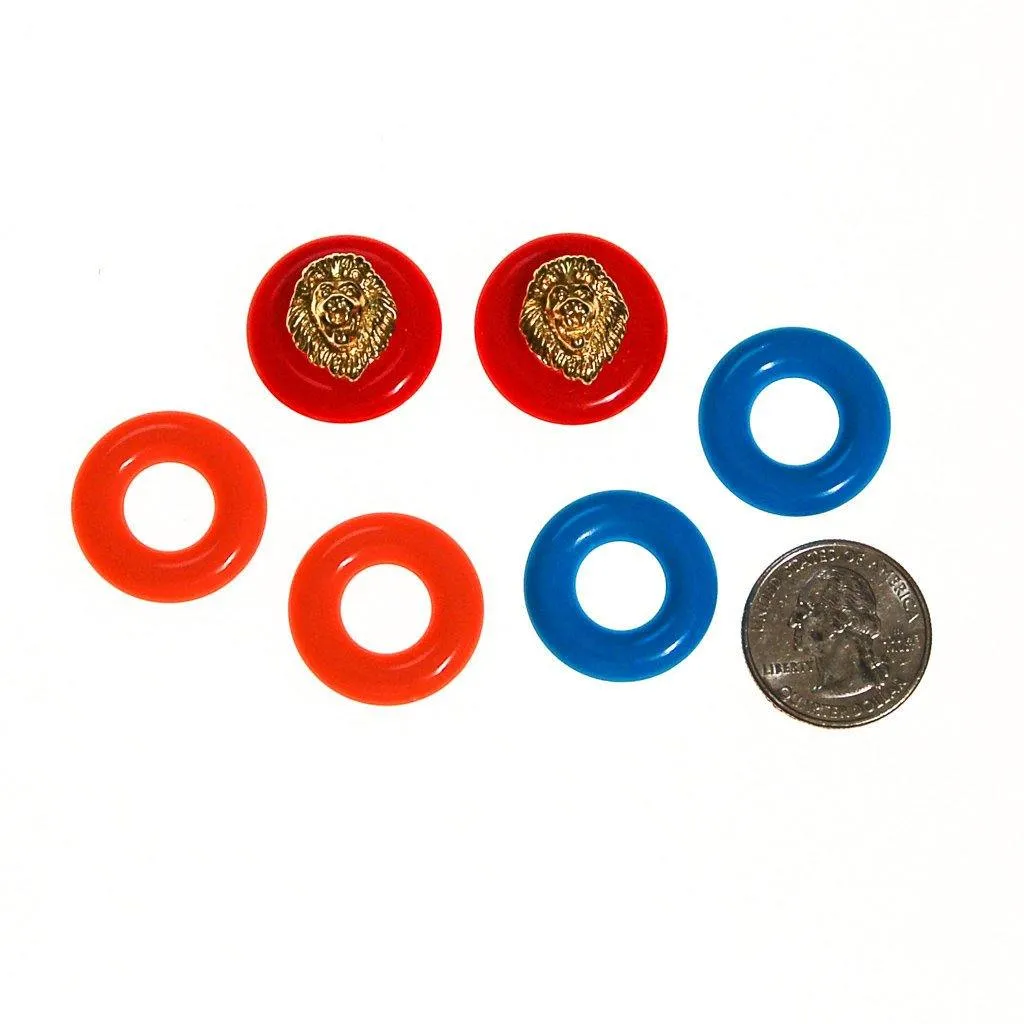 Kenneth Jay Lane Lions Head Earrings with Interchangeable Discs