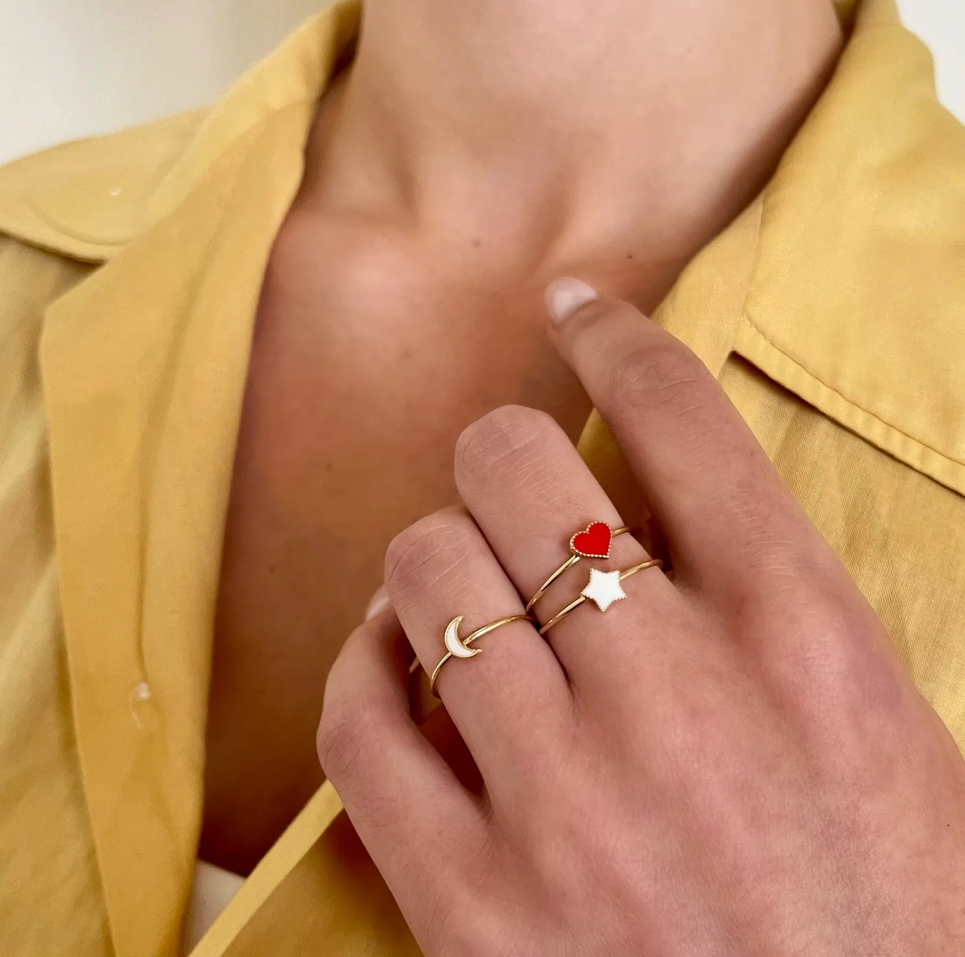 Kids Enamel Heart Ring