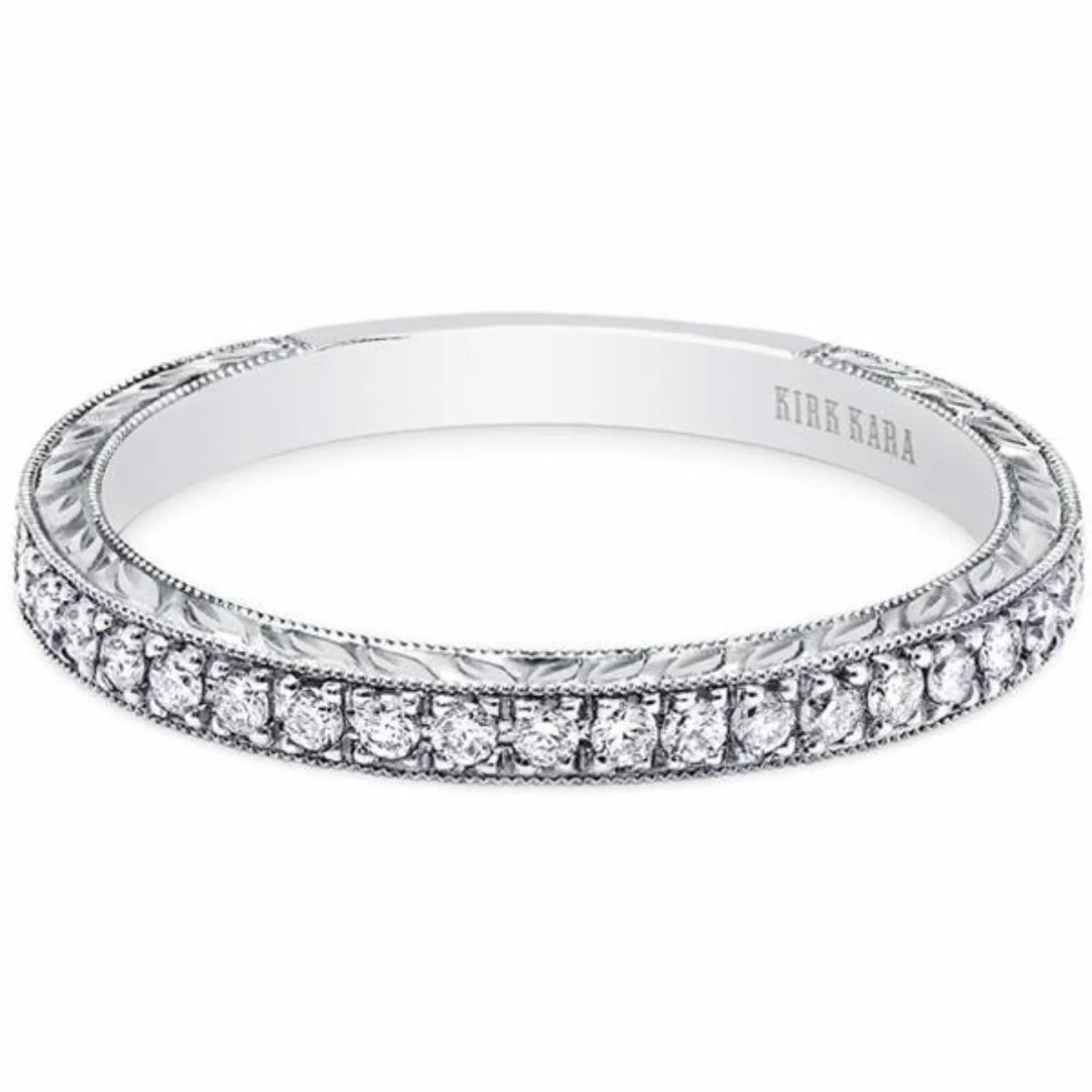 Kirk Kara "Carmella" Hand Engraved Diamond Wedding Band