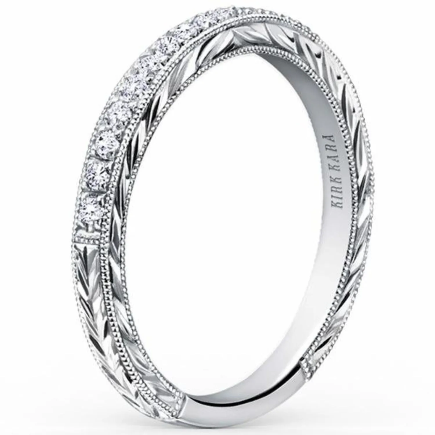 Kirk Kara "Carmella" Hand Engraved Diamond Wedding Band