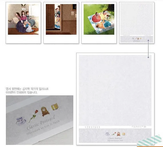 Korea DIY decoden Cards Set in tin box - Uncle Long Leg polaroid