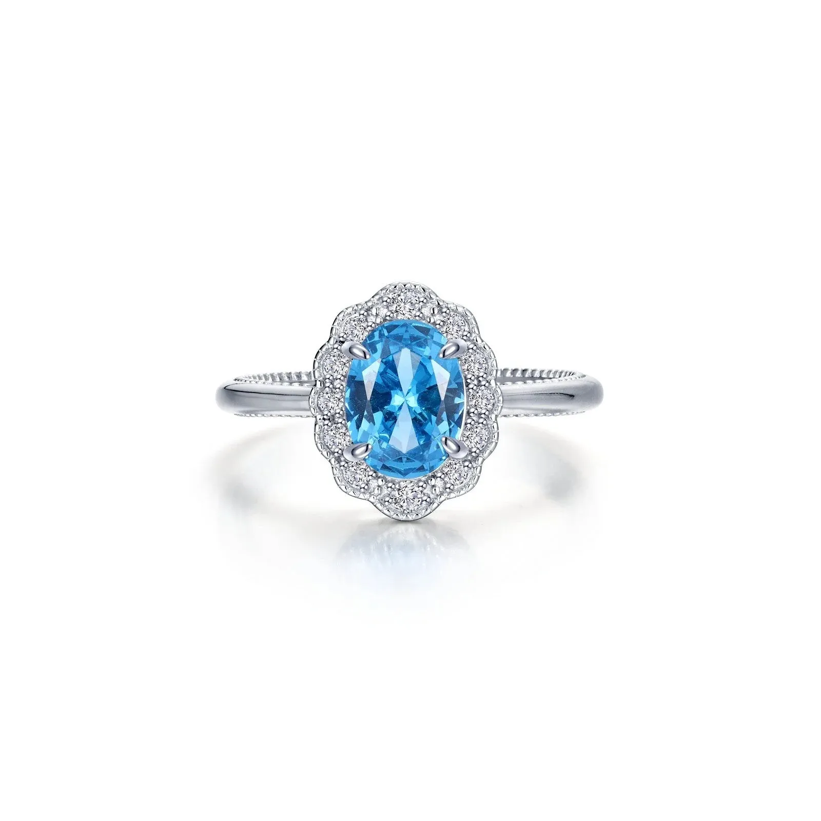 Lafonn Simulated Diamond & Blue Topaz Cloud Essence Ring R0565BTP