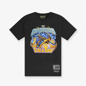 Los Angeles Lakers 3 In A Row Rings Tee - Faded Black