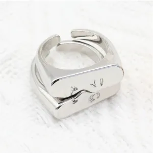 Lovers Kiss Pair Ring Set Half Face For Women Couple Jewelry