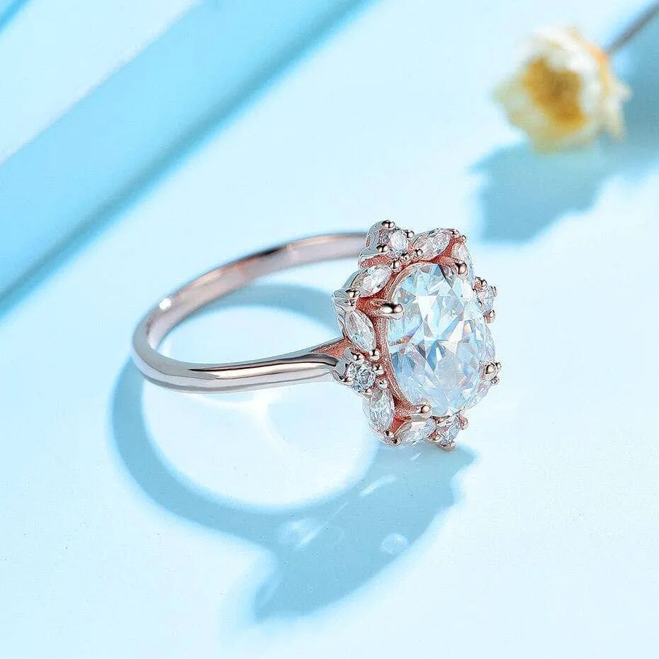Luxury 2CT Diamond 14K White Gold Ring