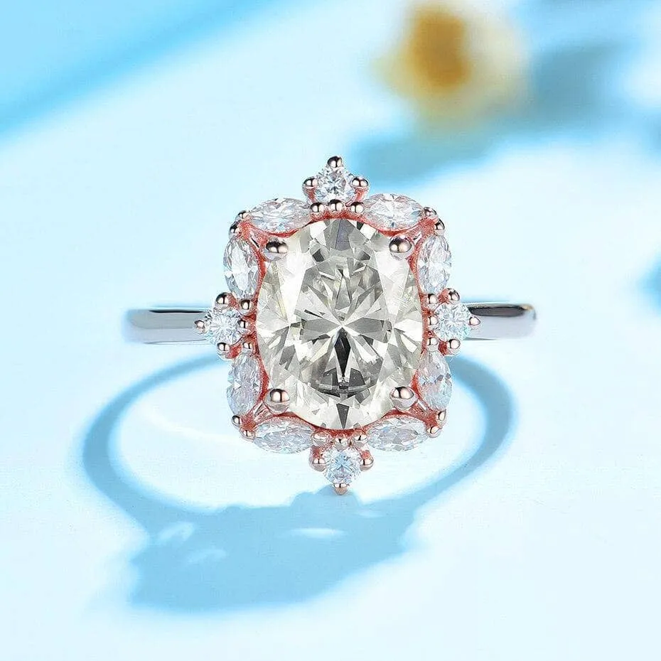 Luxury 2CT Diamond 14K White Gold Ring