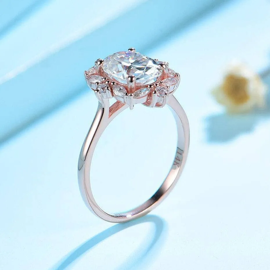 Luxury 2CT Diamond 14K White Gold Ring