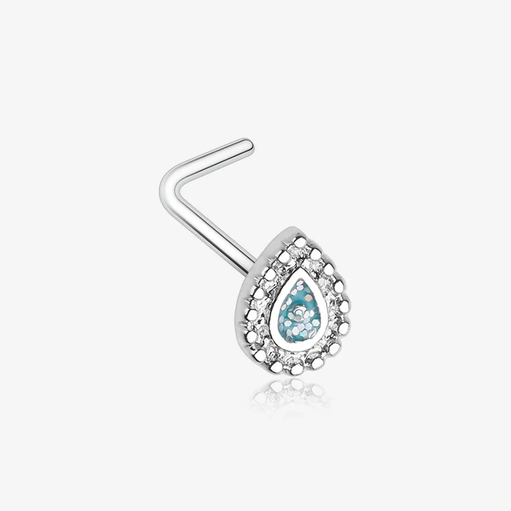 Mandala Ornate Sparkle L-Shaped Nose Ring