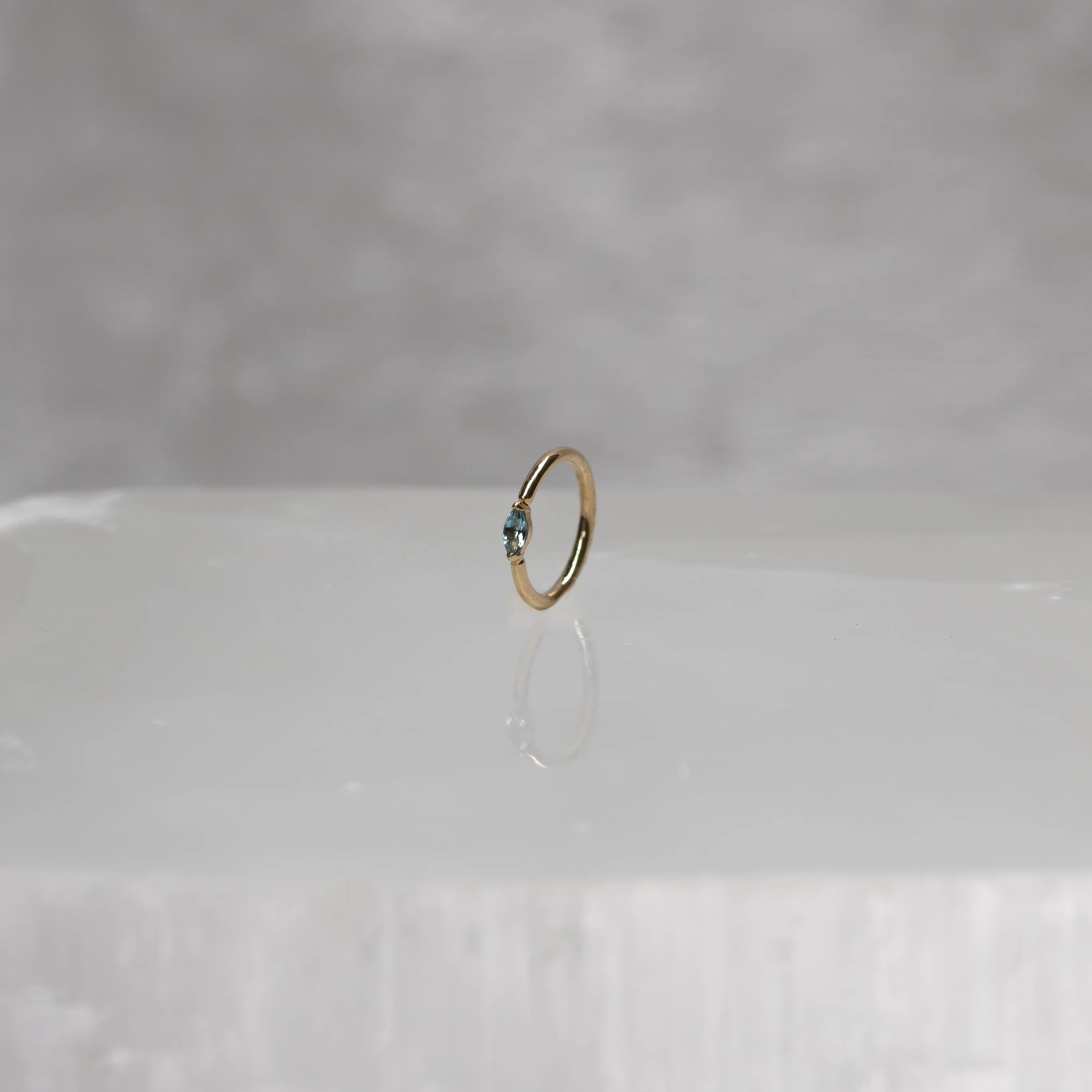 Marquise Prong Ring with Aquamarine