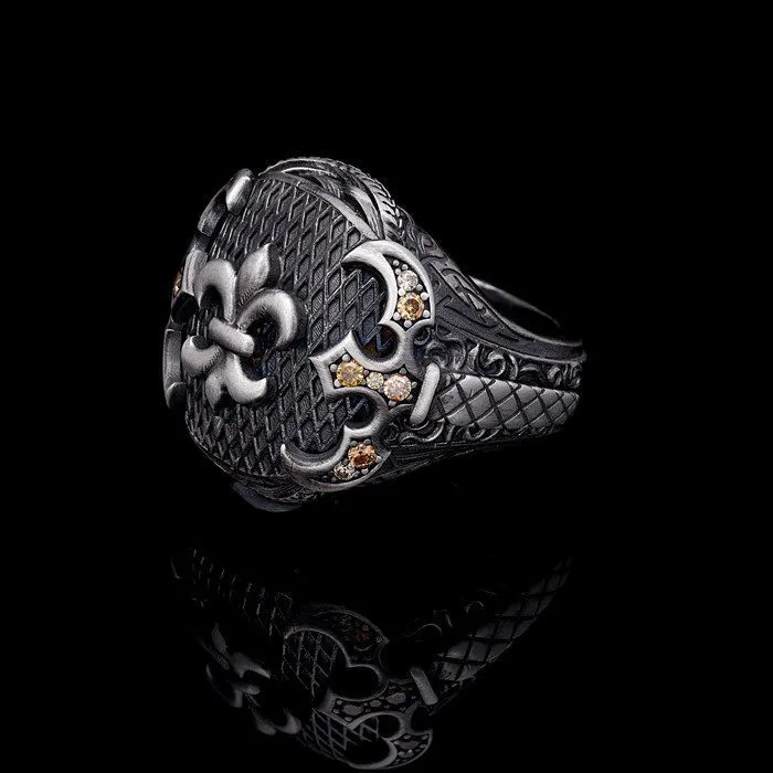 Men’s Sterling Silver Fleur De Lys Ring