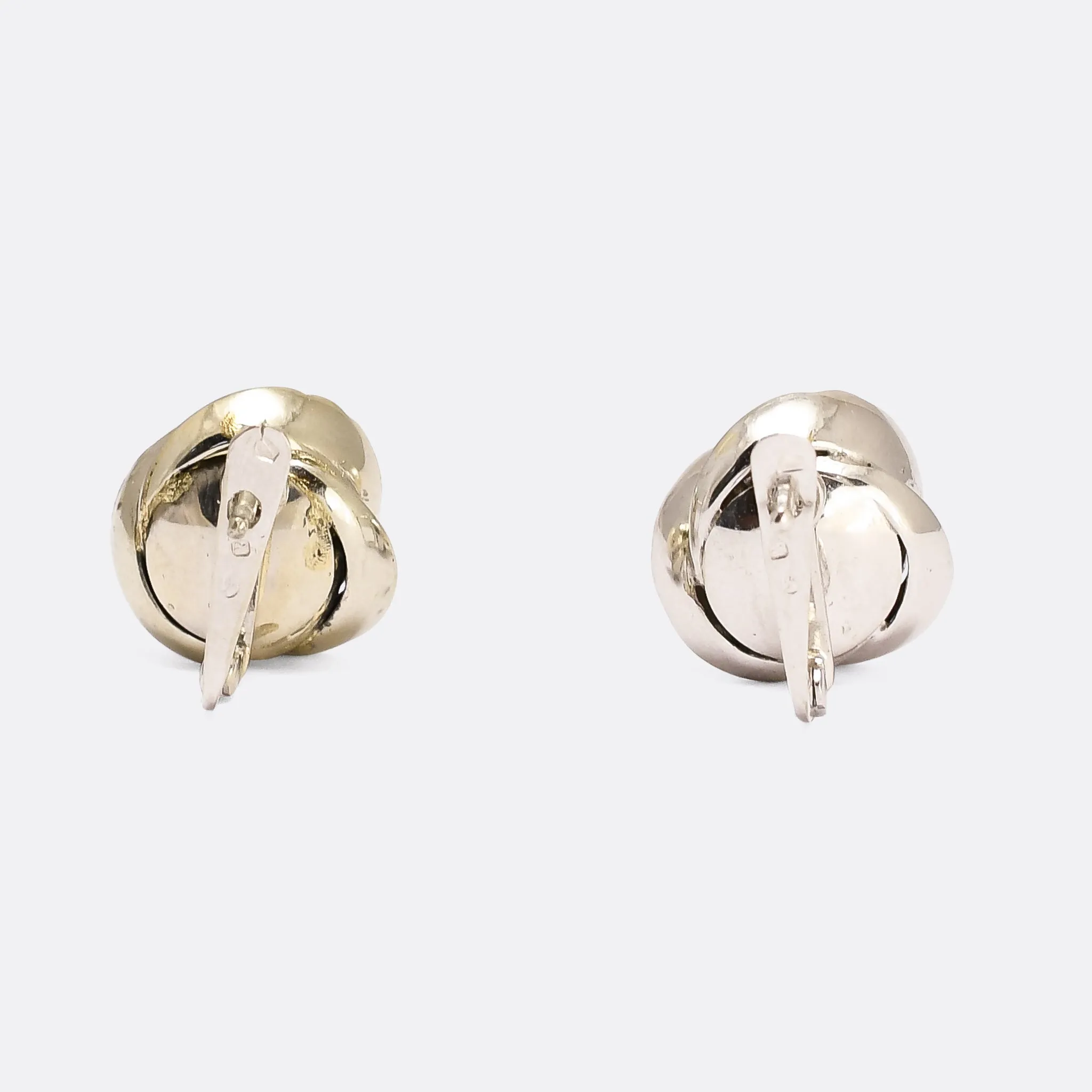 Mid-Century Pearl & Diamond Halo Earrings