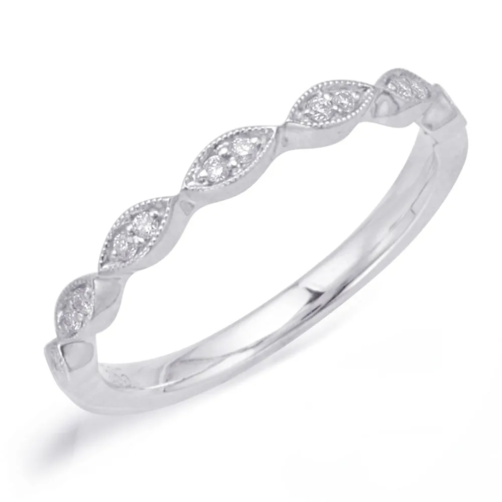Milgrain Stackable Vintage Diamond Band