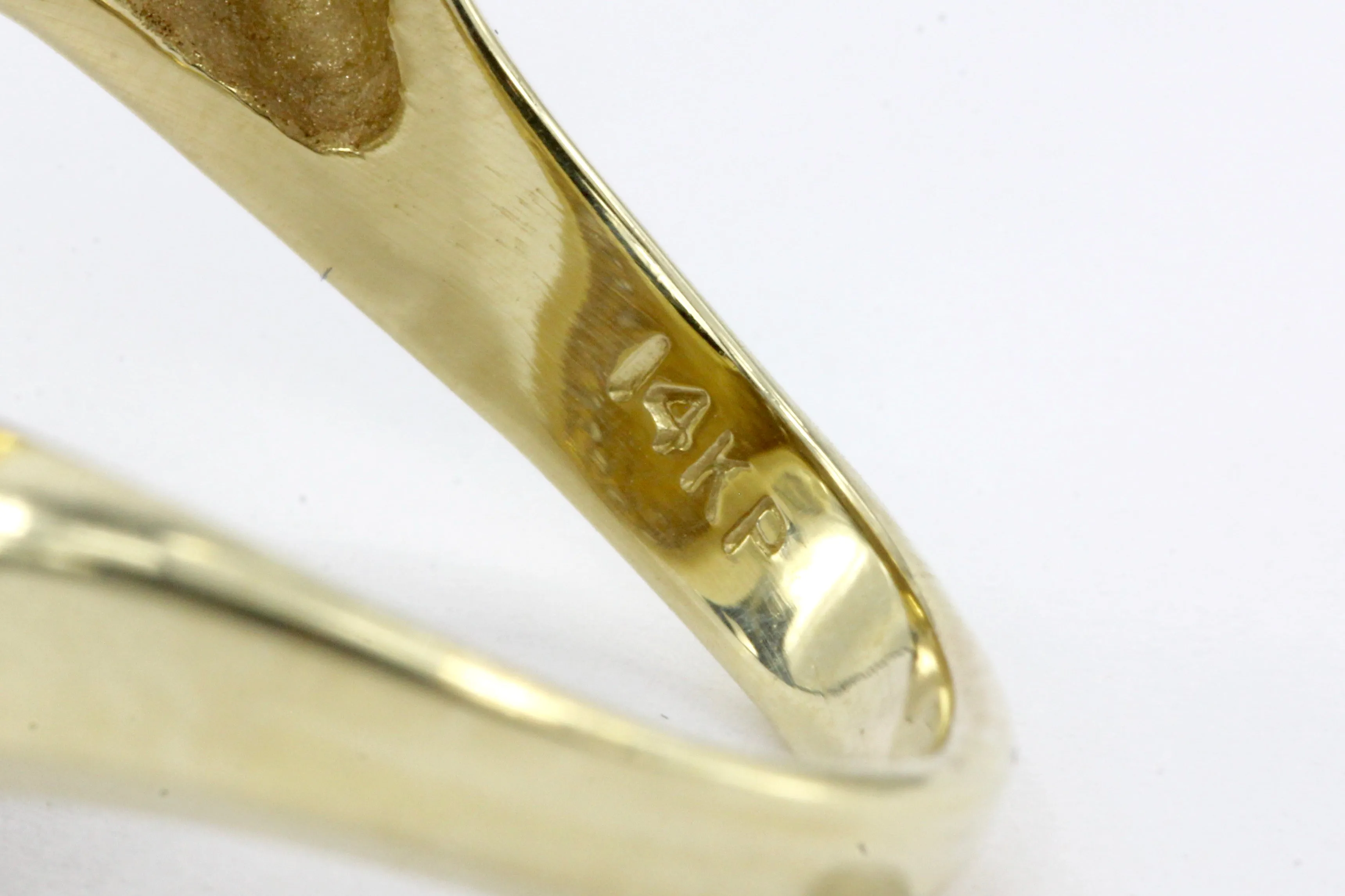 Modernist 14K Yellow Gold Diamond Swirl Ring