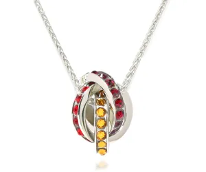 Mother's Interlocking 3 Birthstone Silver Necklace
