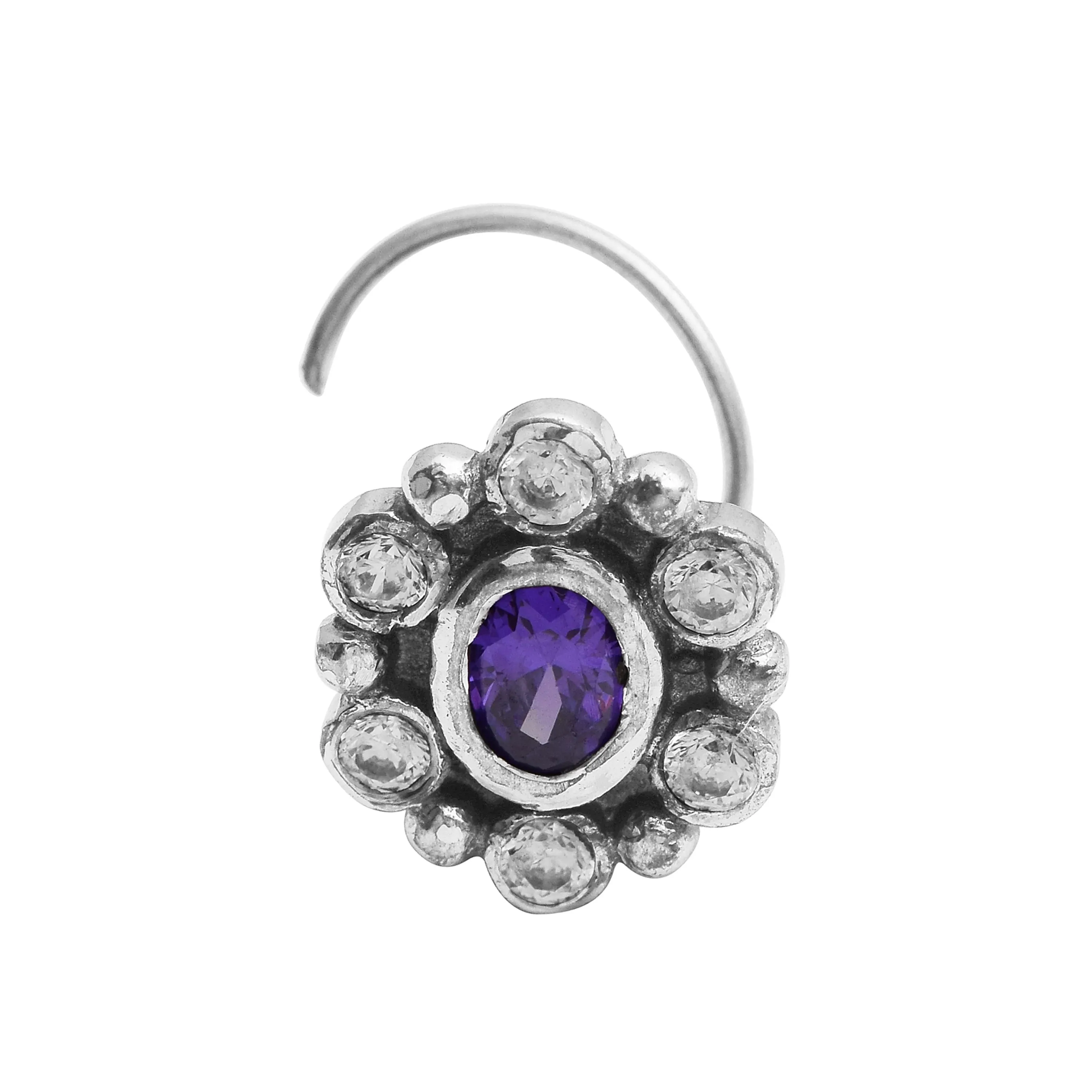 Multi Choice Gemstone Tiny Nose Pin Studs In 925 Sterling Silver Nose Pin For Women