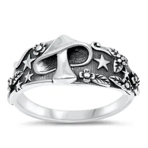 Mushroom Good Luck Enlightenment Ring New .925 Sterling Silver Band Sizes 4-10