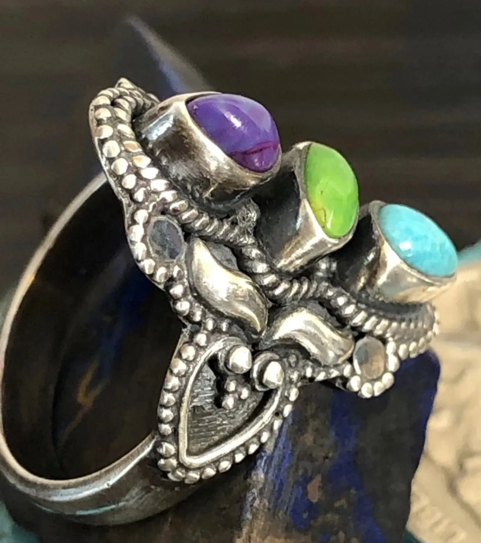 Native American Turquoise Charlotte Petite Ring 5