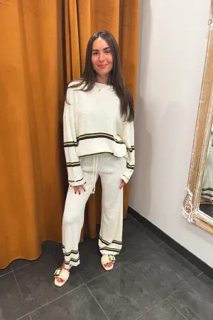 nautical striped knit pants