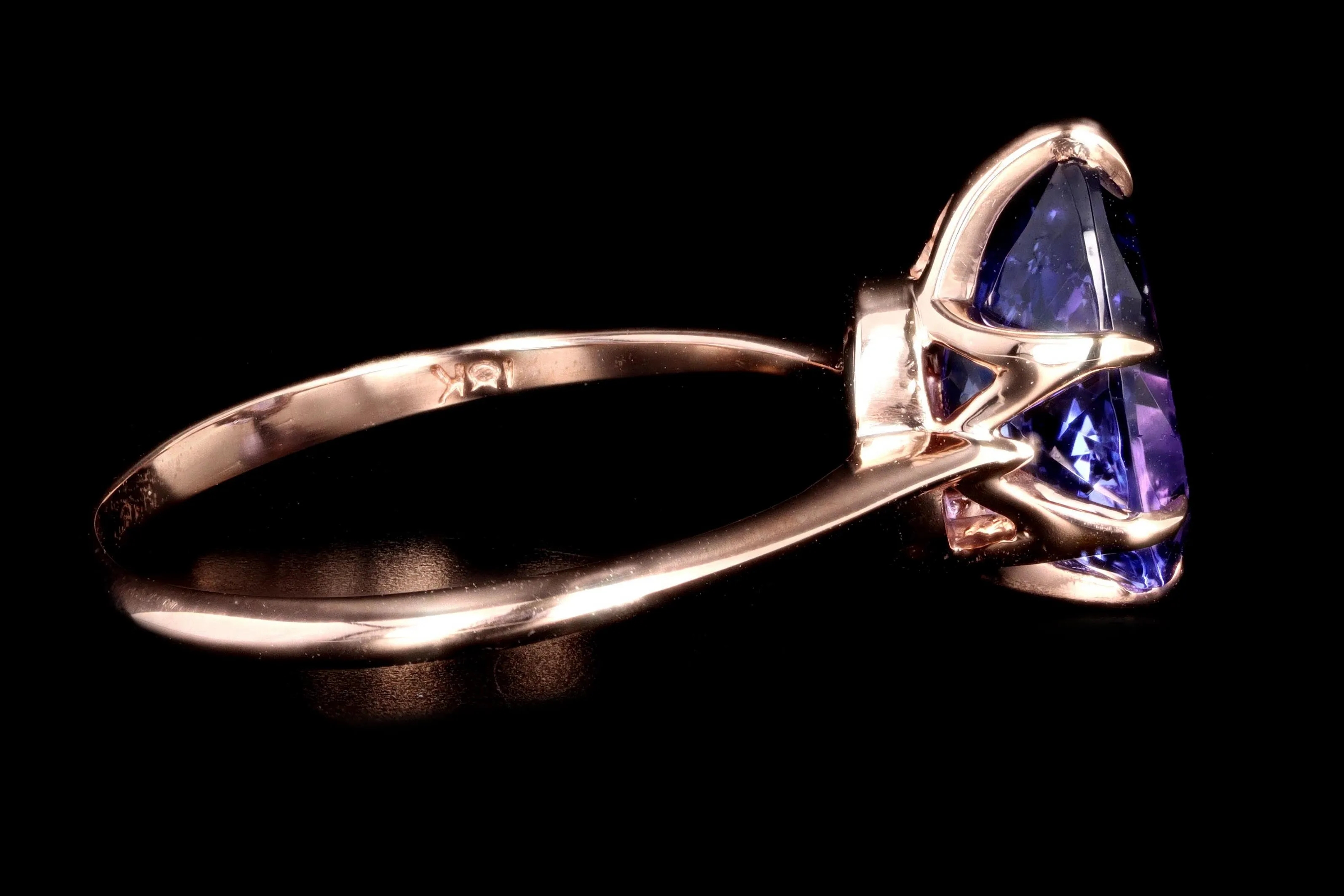 New Vintage Inspired 18K Rose Gold 2.45 Carat Tanzanite Ring