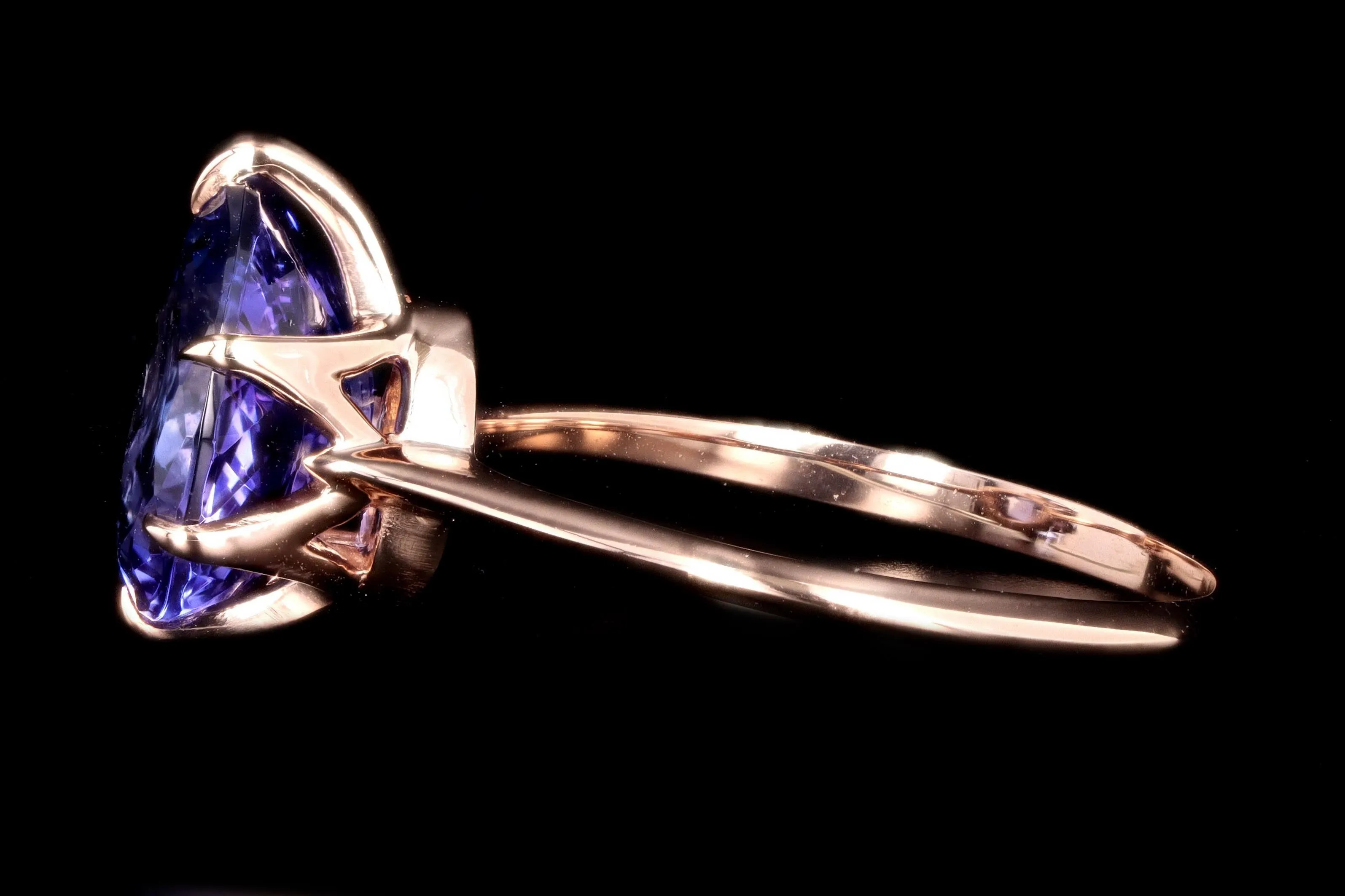 New Vintage Inspired 18K Rose Gold 2.45 Carat Tanzanite Ring