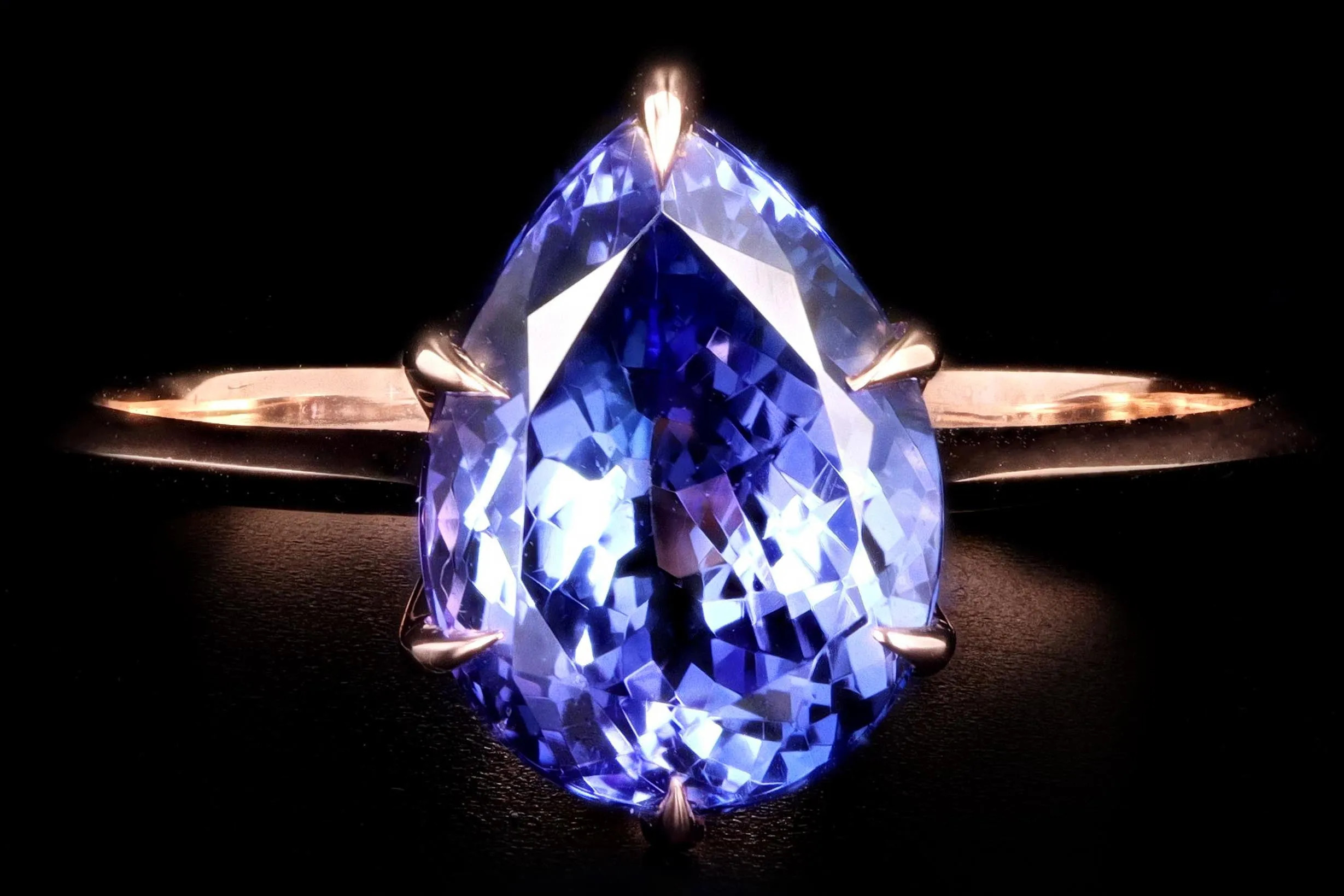 New Vintage Inspired 18K Rose Gold 2.45 Carat Tanzanite Ring