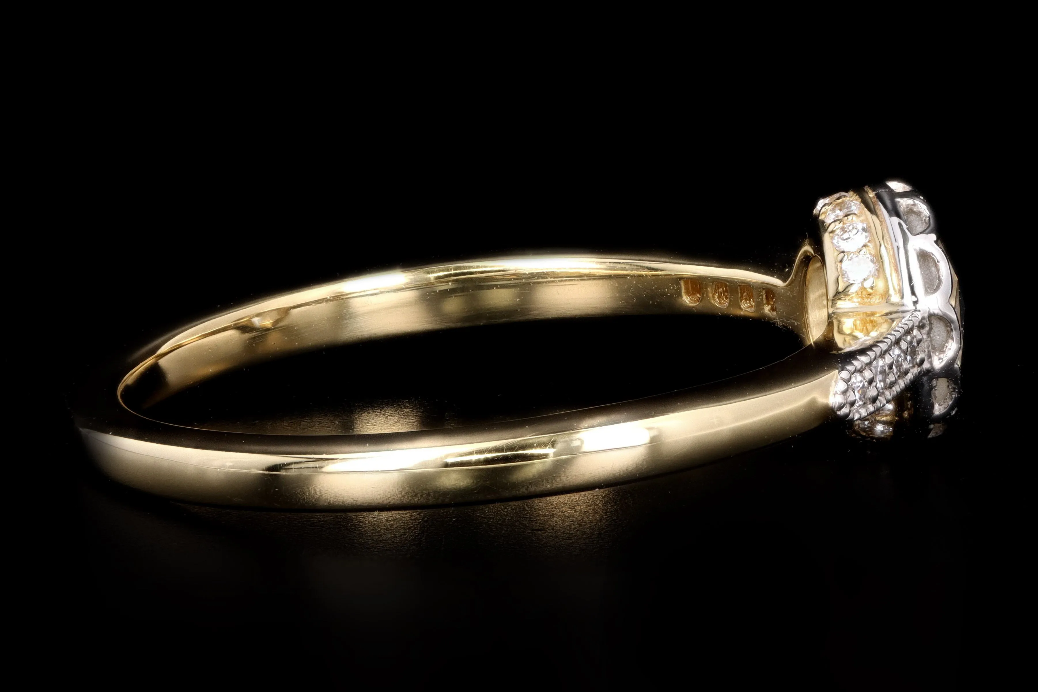 New Vintage Inspired 18K Yellow Gold & Platinum .45 Carat Rose Cut Diamond Engagement Ring
