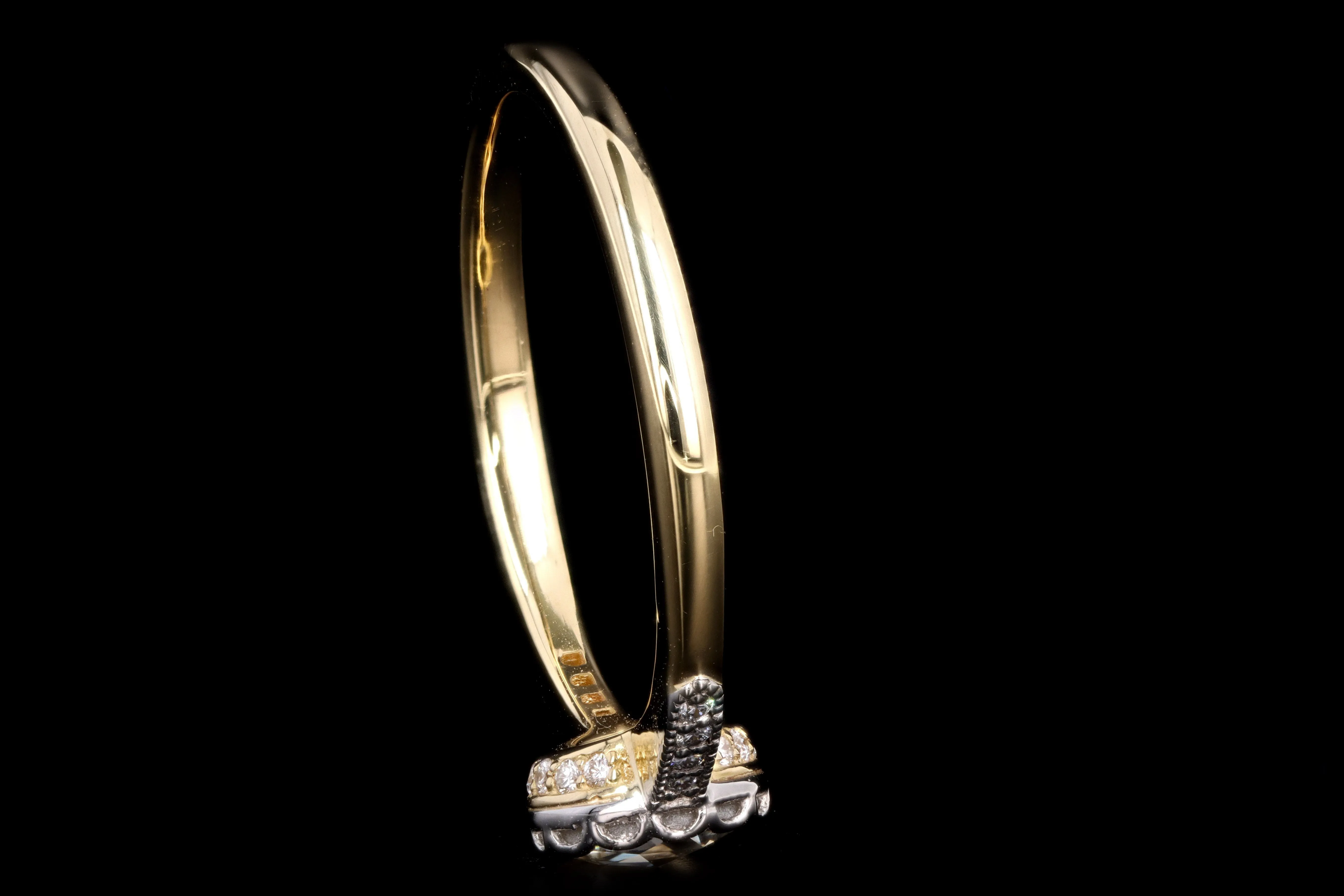 New Vintage Inspired 18K Yellow Gold & Platinum .45 Carat Rose Cut Diamond Engagement Ring