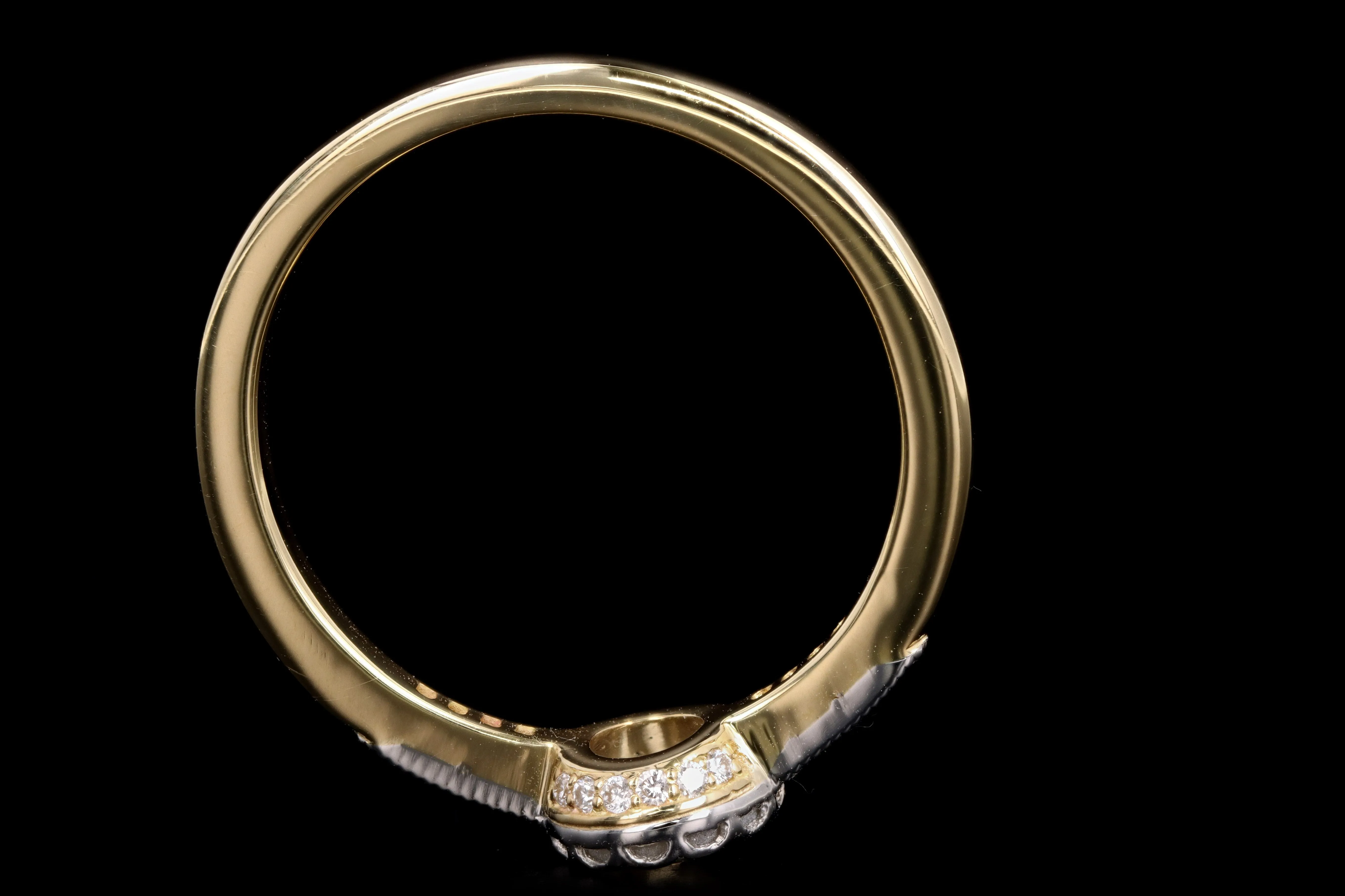 New Vintage Inspired 18K Yellow Gold & Platinum .45 Carat Rose Cut Diamond Engagement Ring