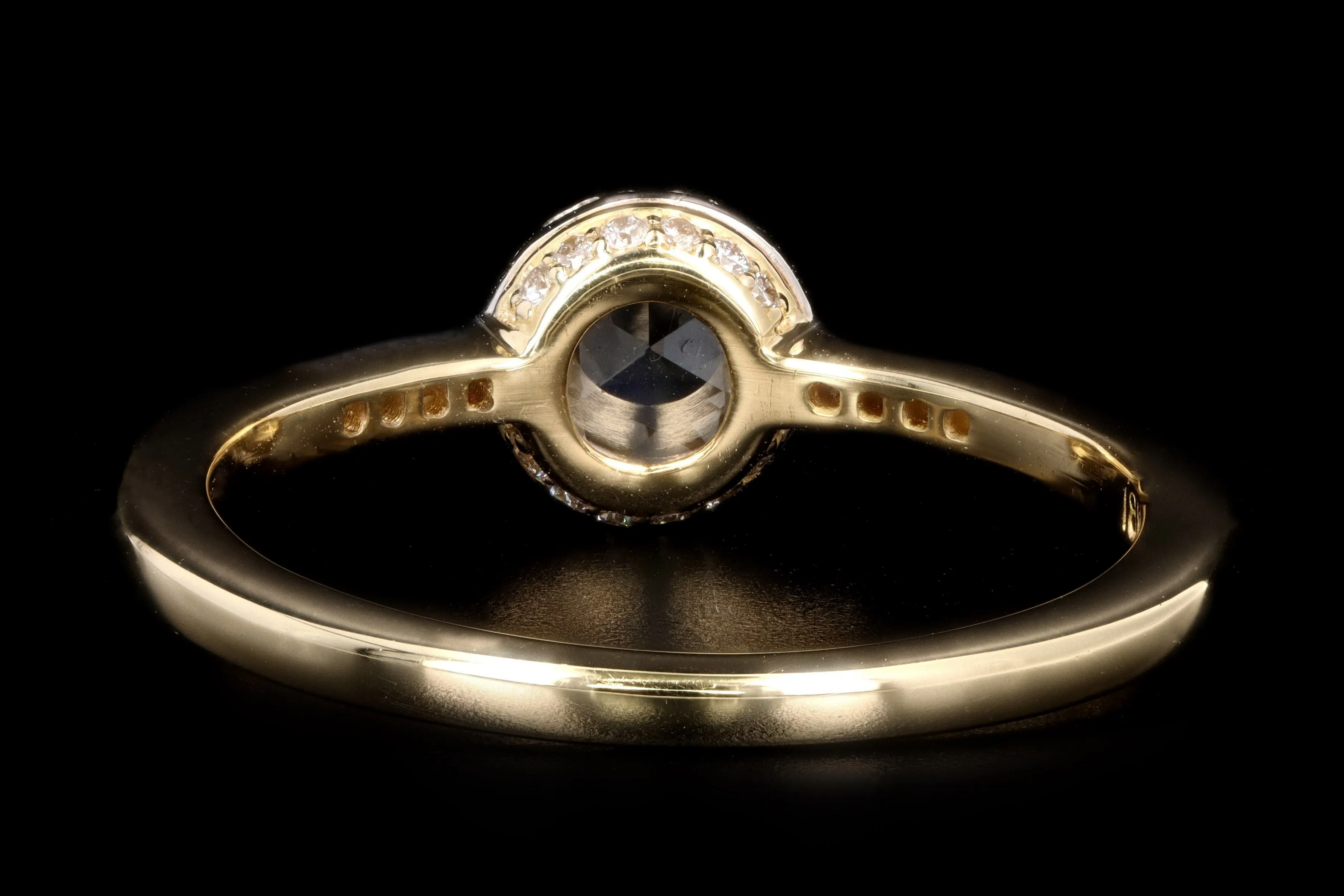 New Vintage Inspired 18K Yellow Gold & Platinum .45 Carat Rose Cut Diamond Engagement Ring