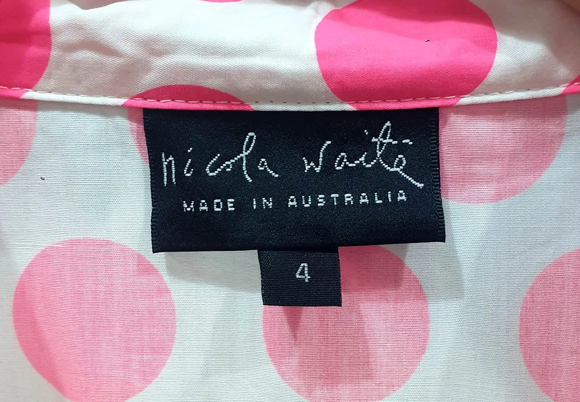 Nicola Waite cotton polka dot print dress size 4, best fits 16-18