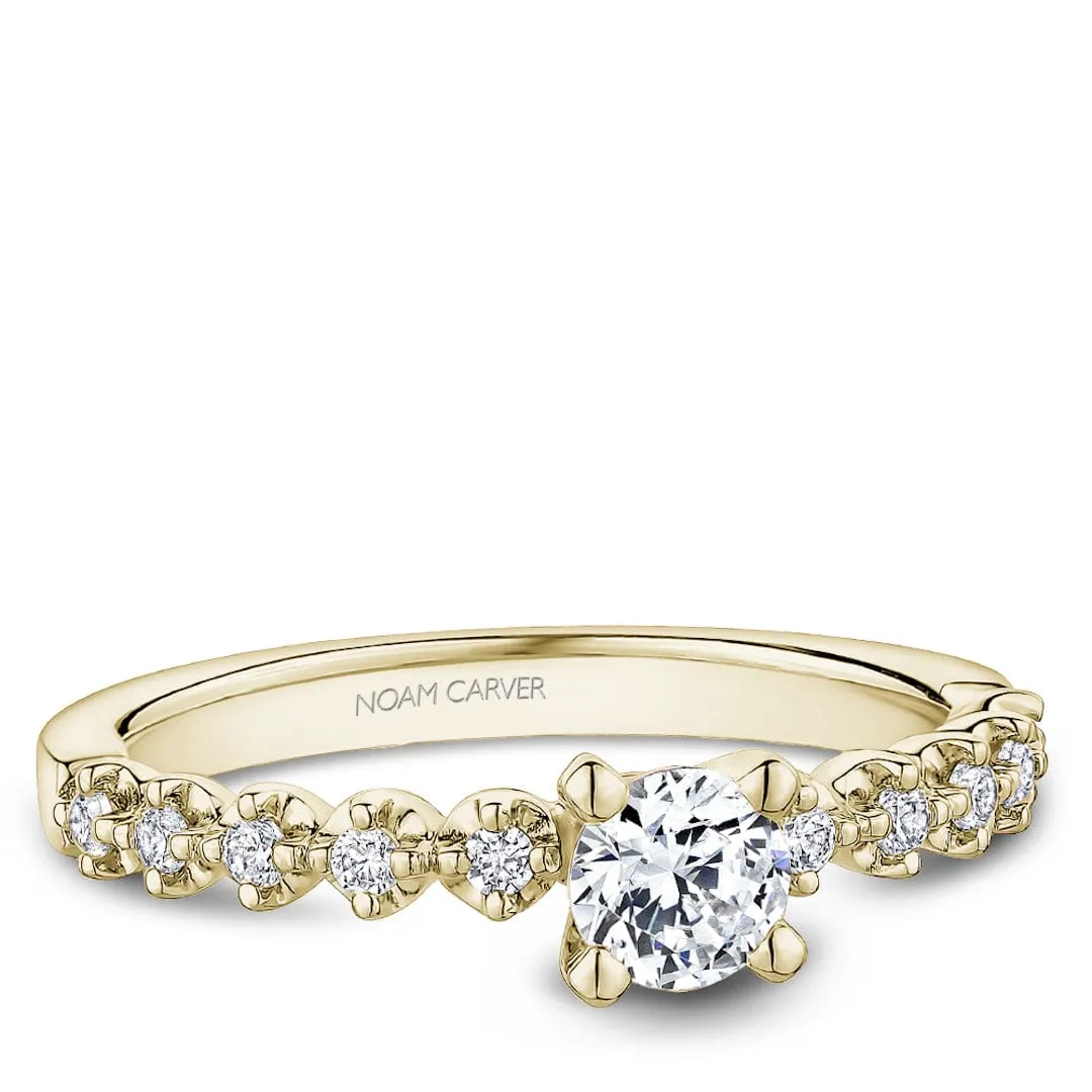 Noam Carver 14kt Yellow Gold 0.70ct Round Solitaire with Diamond Shoulders