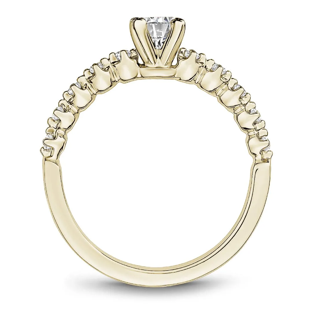 Noam Carver 14kt Yellow Gold 0.70ct Round Solitaire with Diamond Shoulders