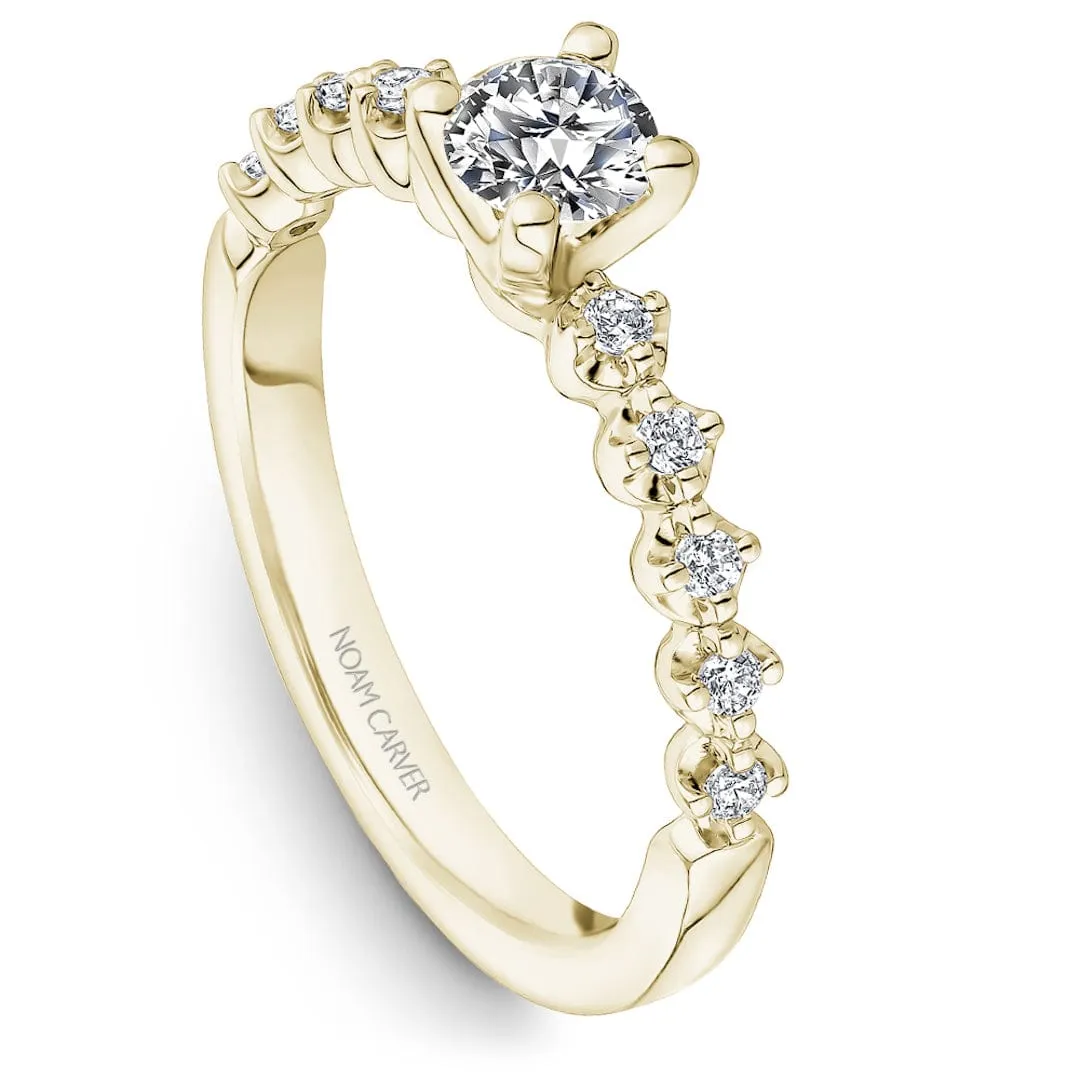 Noam Carver 14kt Yellow Gold 0.70ct Round Solitaire with Diamond Shoulders