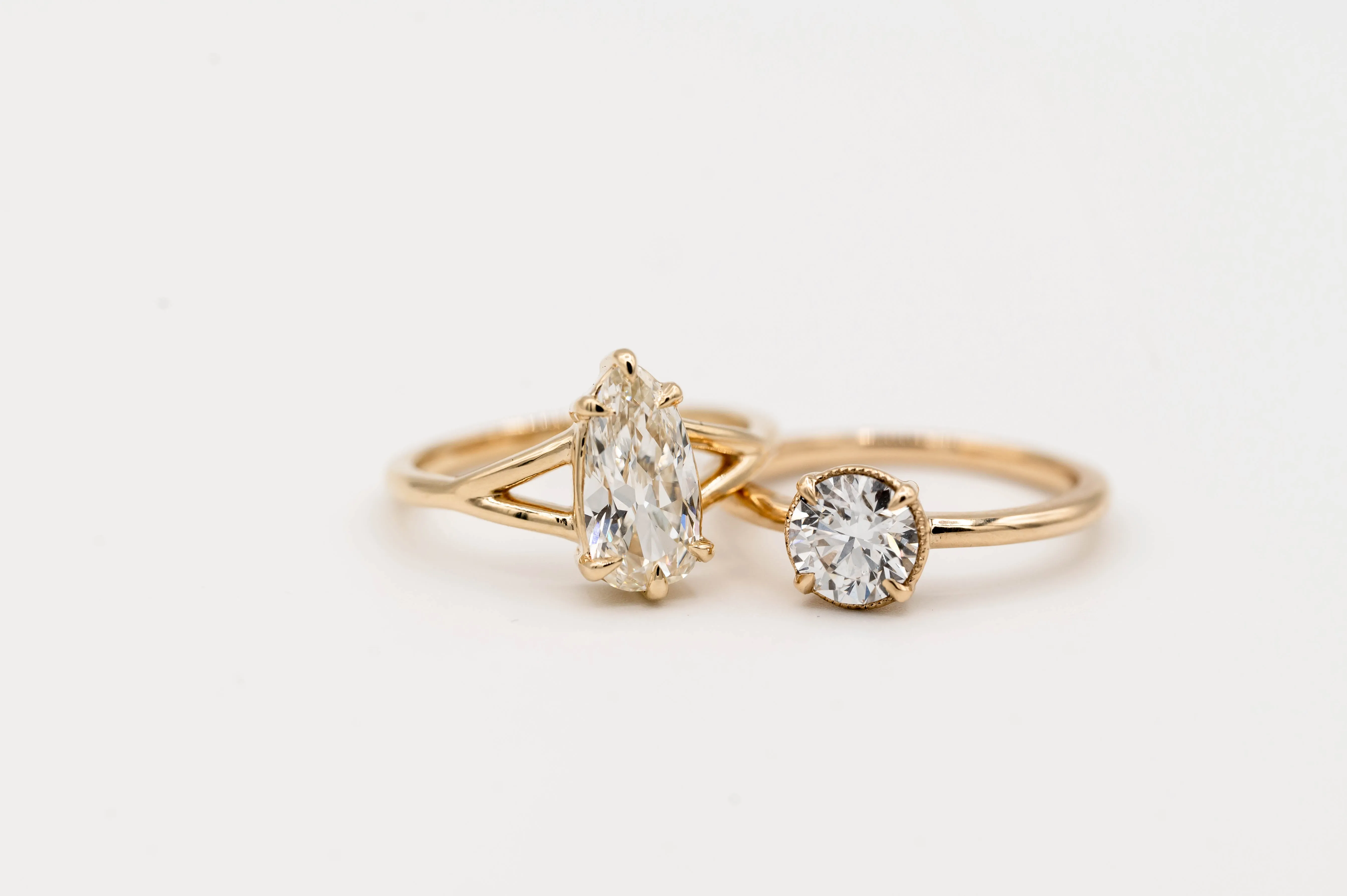 Oak Diamond Engagement Ring | 1.05ct Lab Grown Diamond | 14k Yellow Gold