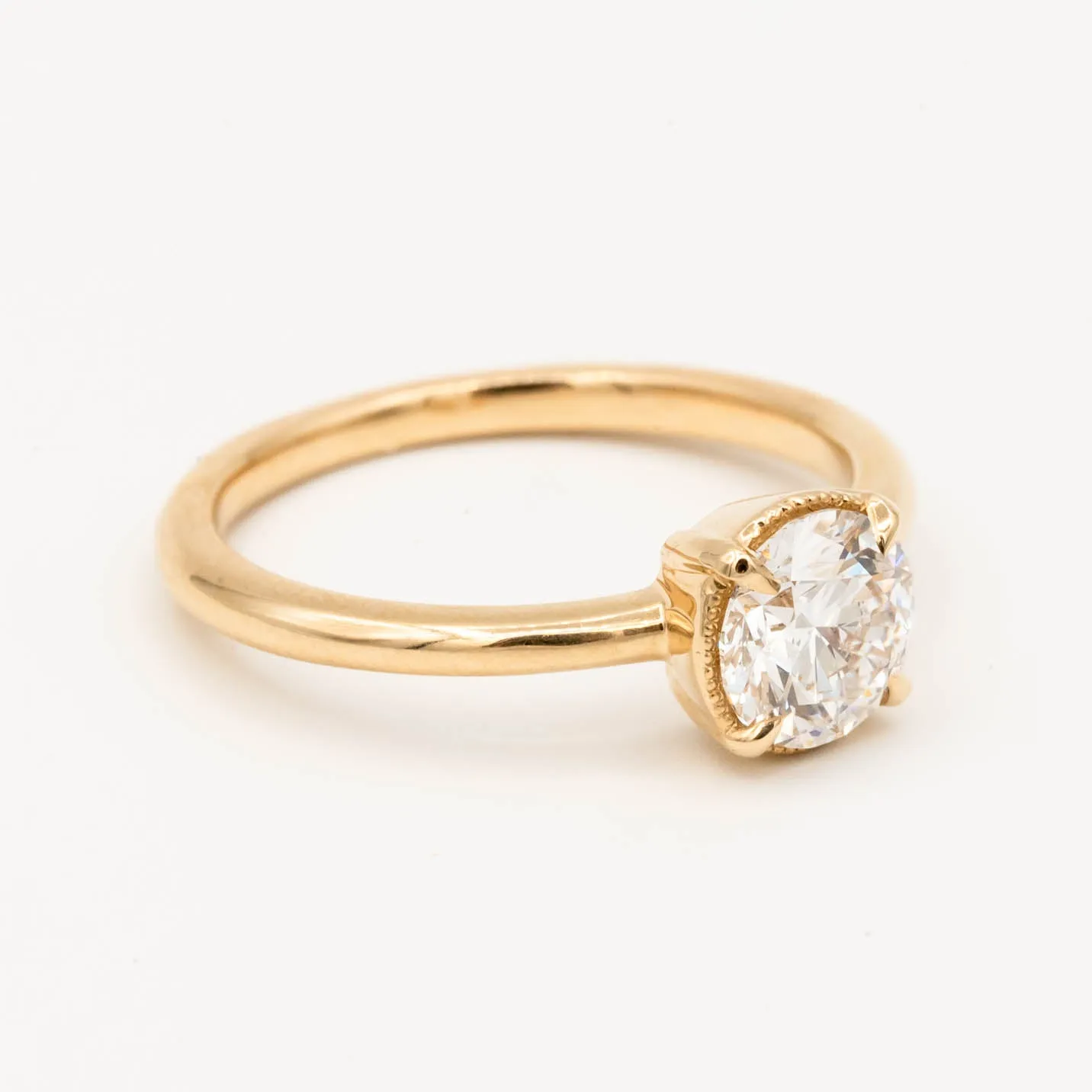 Oak Diamond Engagement Ring | 1.05ct Lab Grown Diamond | 14k Yellow Gold
