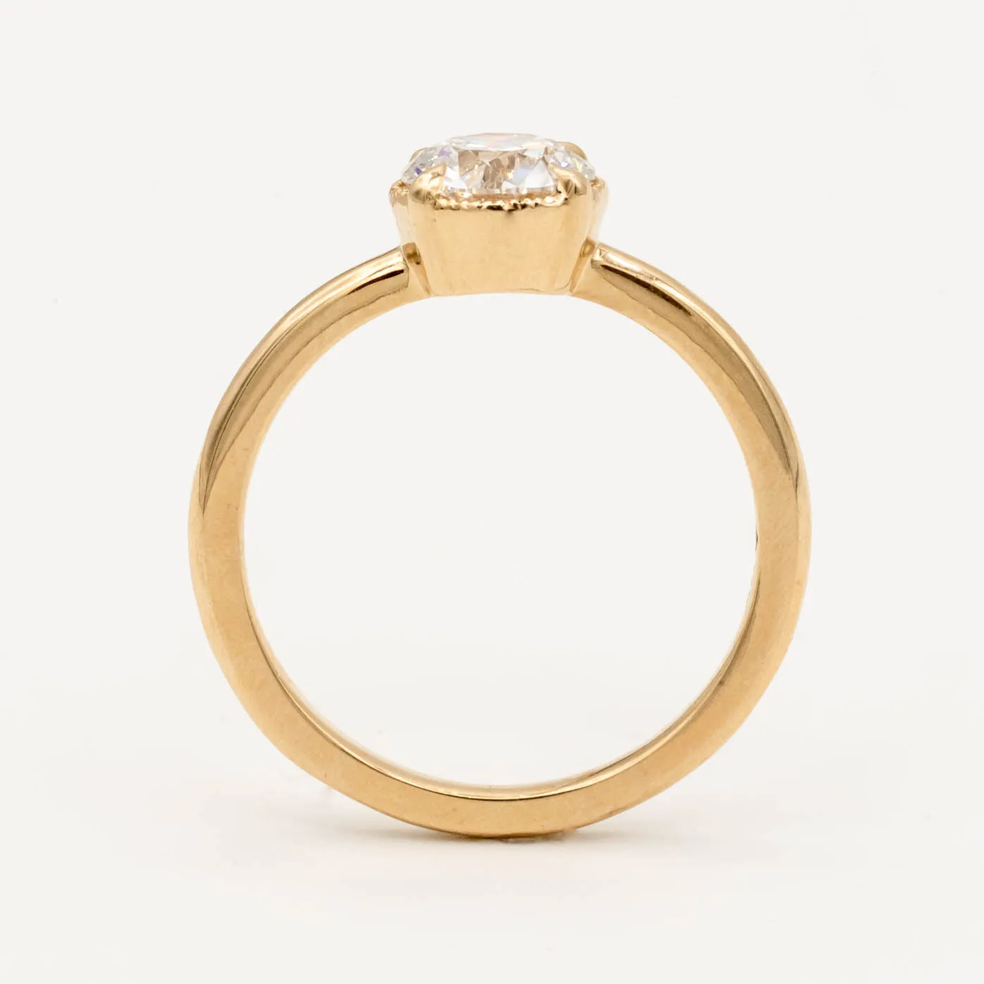 Oak Diamond Engagement Ring | 1.05ct Lab Grown Diamond | 14k Yellow Gold
