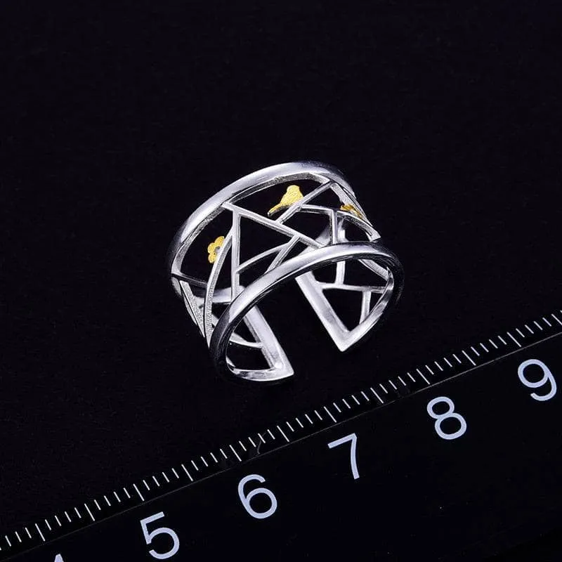 Oriental Element Window Paper-cut Ring