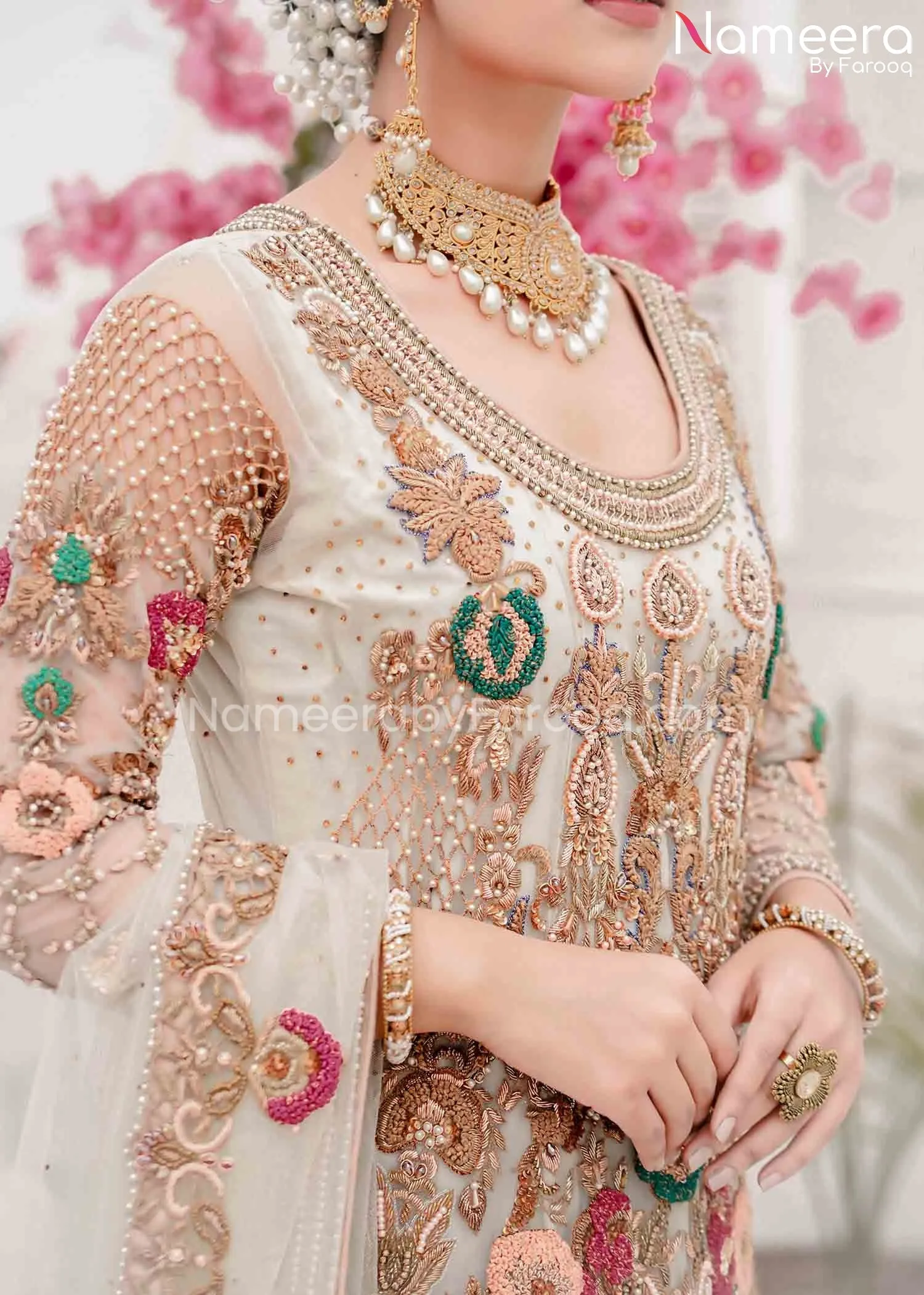 Pakistani Wedding Dress for Bride in Maxi Style #BS629