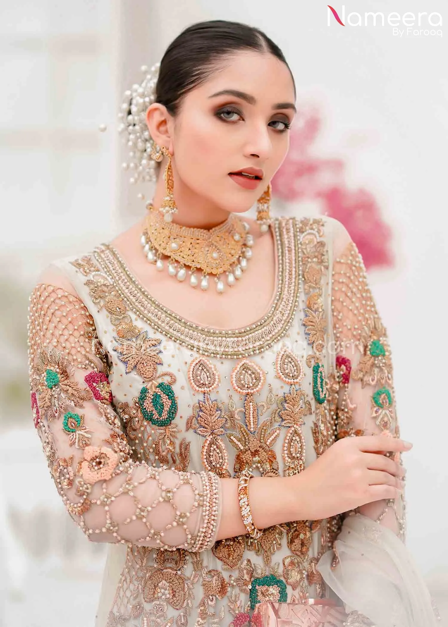 Pakistani Wedding Dress for Bride in Maxi Style #BS629