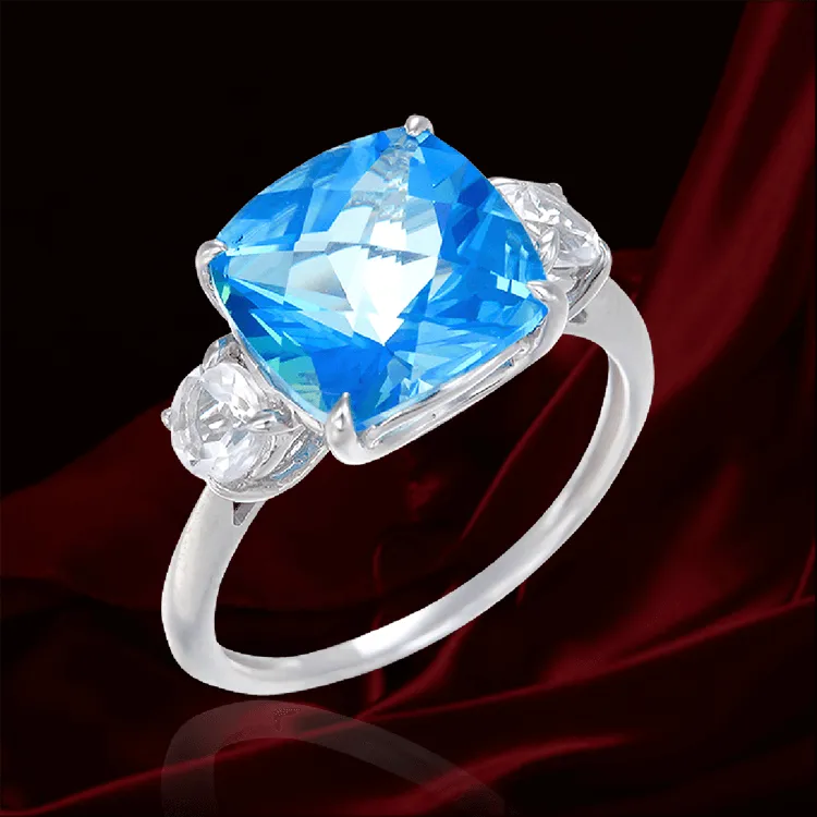 Passion Topaz Sparkling Luscious Ring with Natural White Topaz