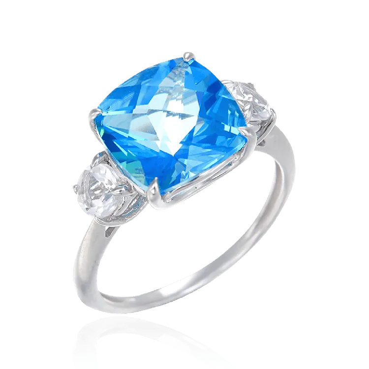 Passion Topaz Sparkling Luscious Ring with Natural White Topaz