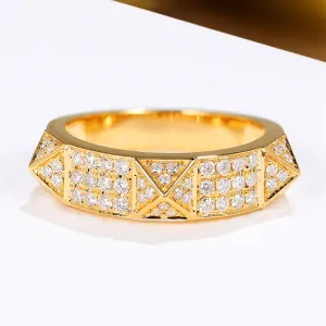 Pave Rivet Style Diamond Ring