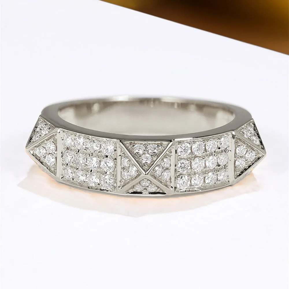 Pave Rivet Style Diamond Ring