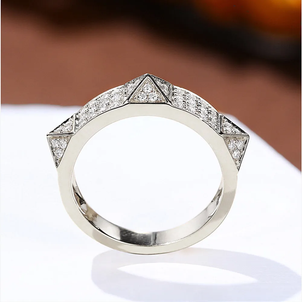 Pave Rivet Style Diamond Ring