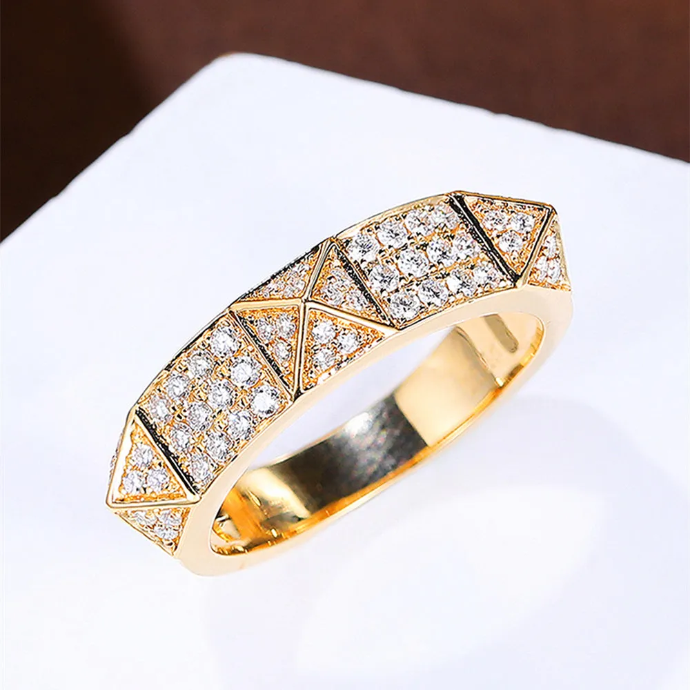 Pave Rivet Style Diamond Ring