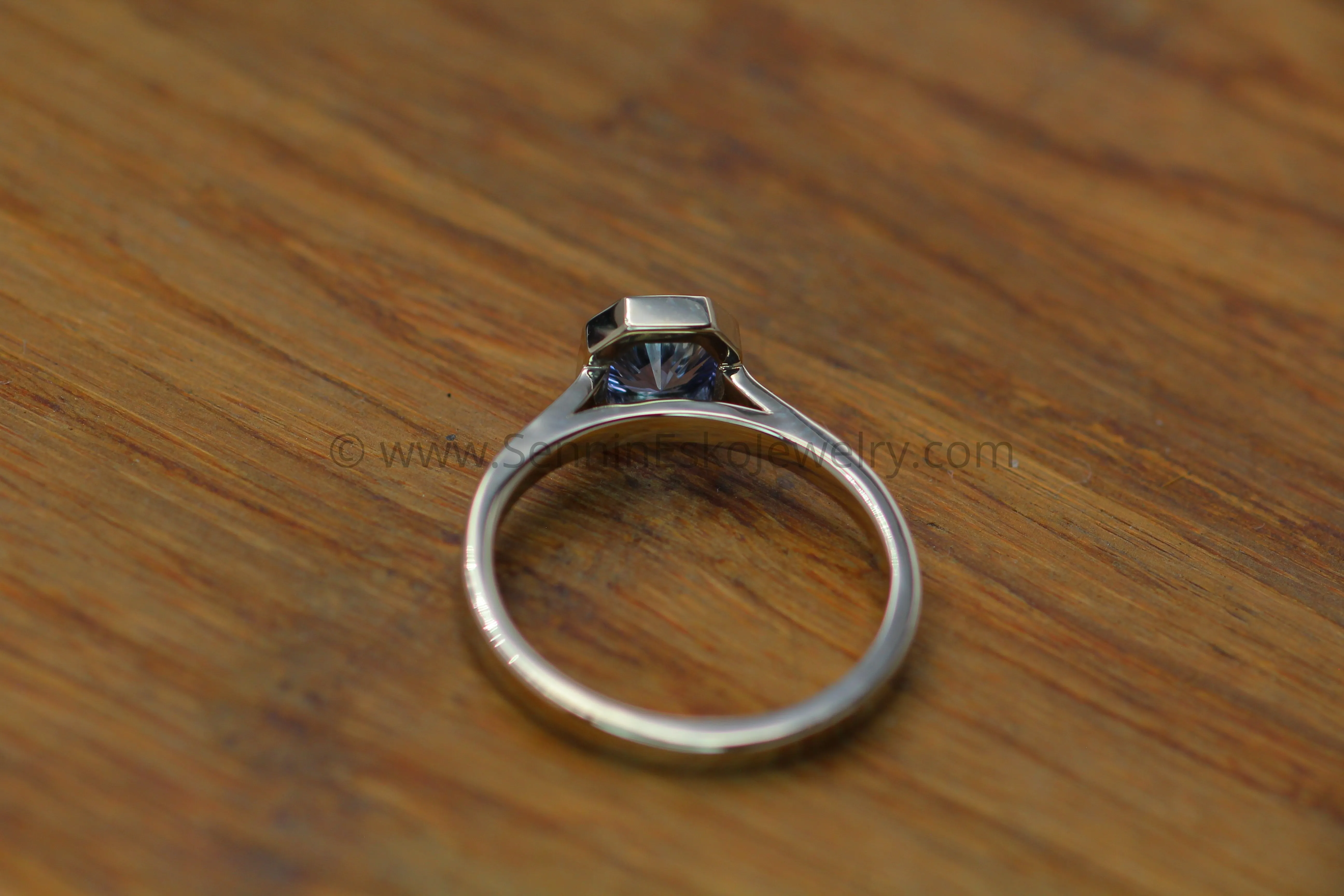 Peekaboo Medium/Lightweight Ring Setting - Depicted with Periwinkle Umba Sapphire (Setting Only, Center Stone Sold Separately)