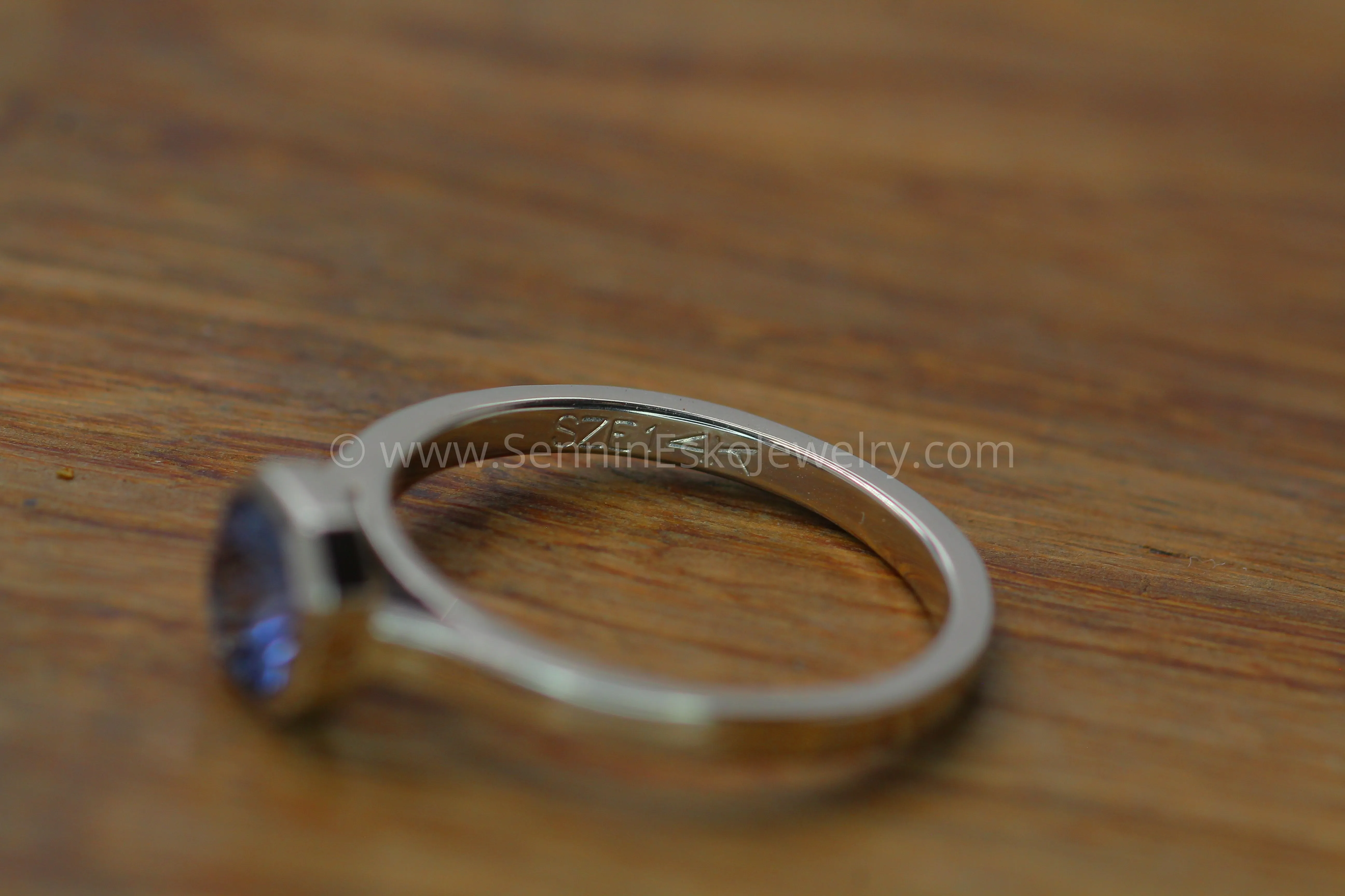 Peekaboo Medium/Lightweight Ring Setting - Depicted with Periwinkle Umba Sapphire (Setting Only, Center Stone Sold Separately)