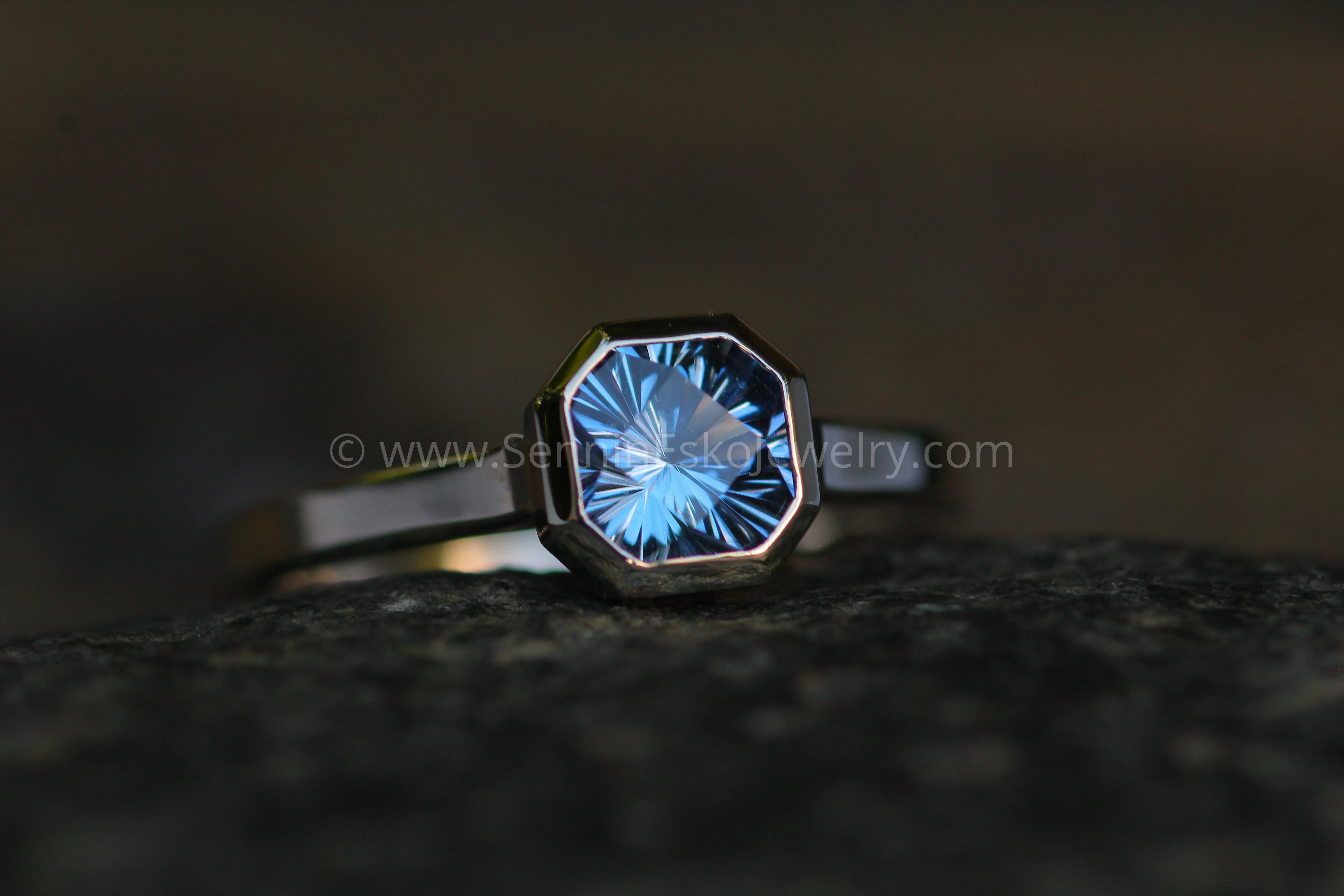 Peekaboo Medium/Lightweight Ring Setting - Depicted with Periwinkle Umba Sapphire (Setting Only, Center Stone Sold Separately)