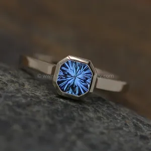 Peekaboo Medium/Lightweight Ring Setting - Depicted with Periwinkle Umba Sapphire (Setting Only, Center Stone Sold Separately)